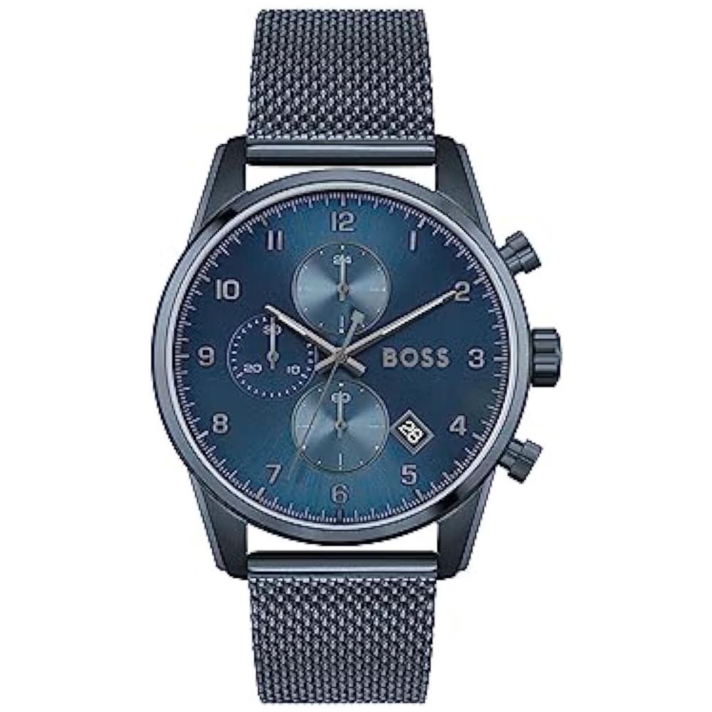 Orologio Con Cronografo Al Quarzo Da Uomo Con Cinturino In Maglia Metallica In Acciaio Inossidabile Blu - 1513836 - Foto 2