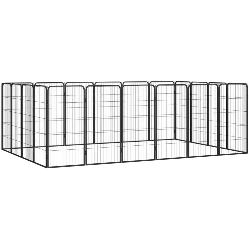 Box Cani 20 Pannelli Nero 50x100 Cm Acciaio Verniciato Polvere - Foto 1