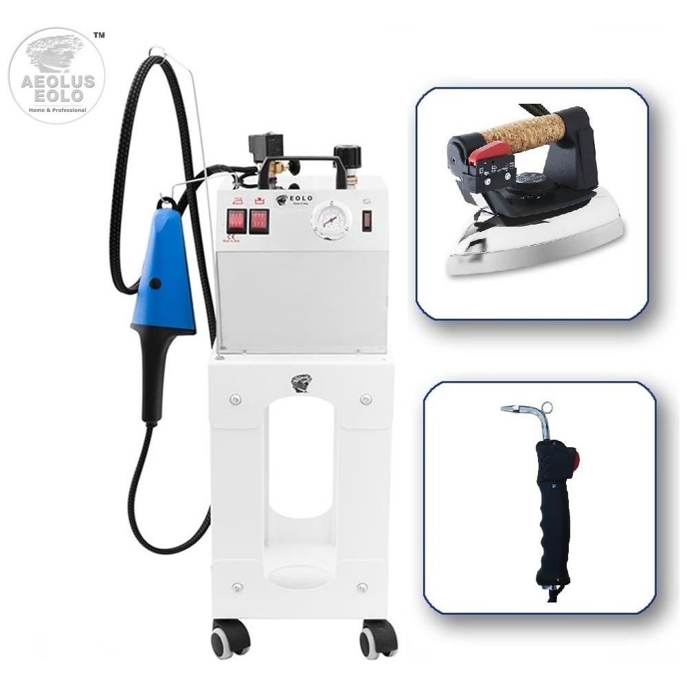 EOLO Ferro da Stiro AV03 TRIPLE V6 Professionale con Paravapore Pistola Smacchiante Spazzola a Vapore Stiro Verticale e Orizzontale Resistenza Anticalcare Garanzia 5 Anni Made in ITALY - Foto 1