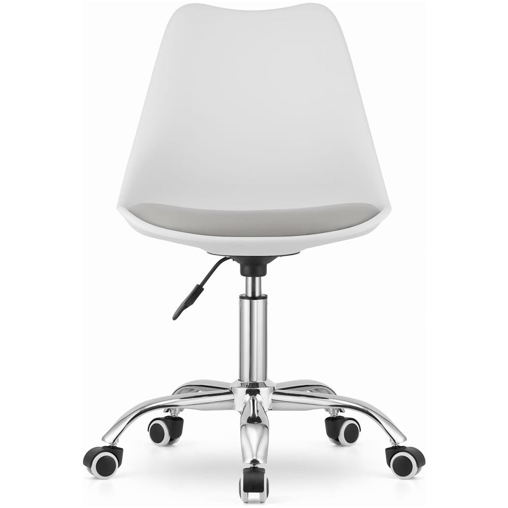 Sedia girevole VIRO bianca e grigia per ufficio, design ergonomico - Foto 2