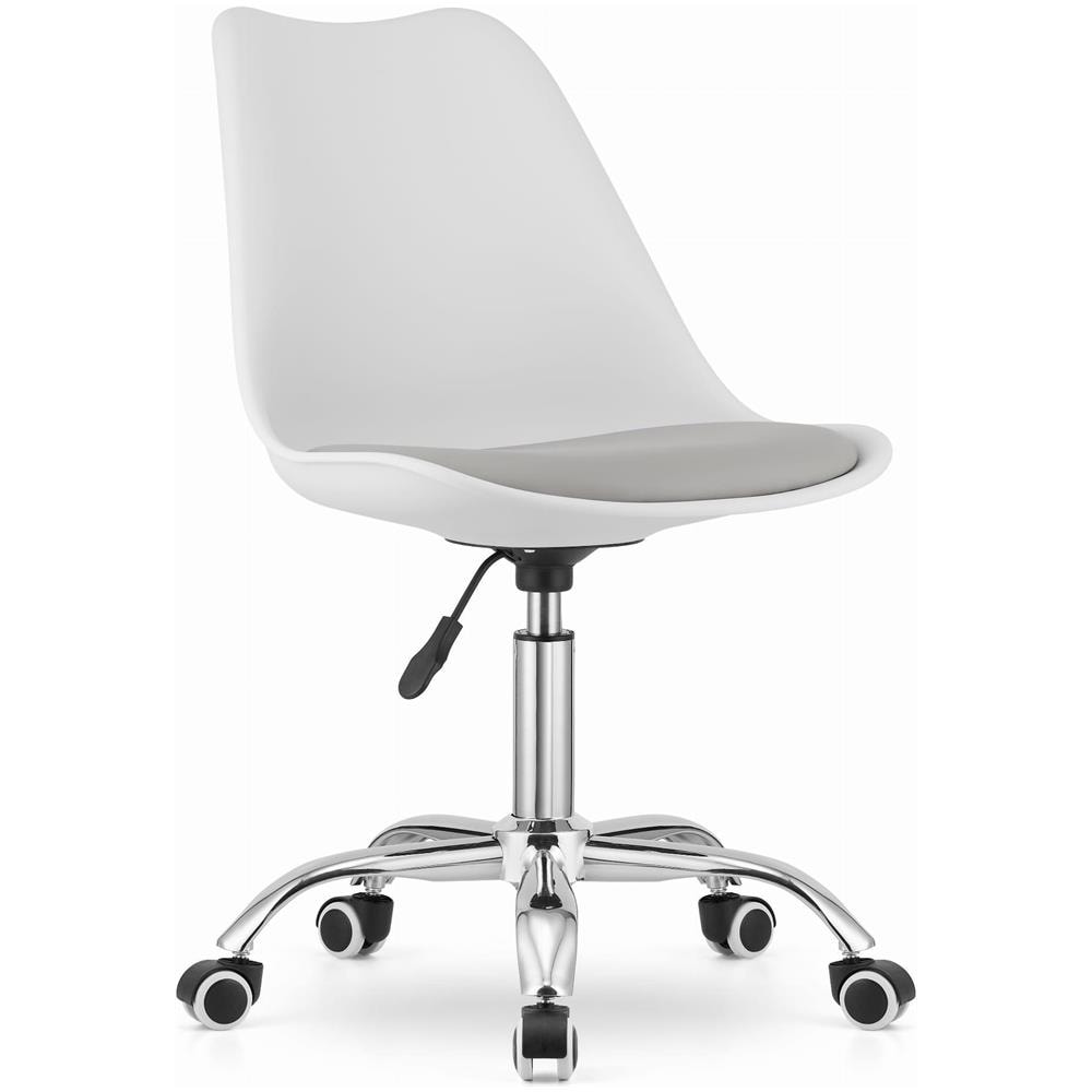 Sedia girevole VIRO bianca e grigia per ufficio, design ergonomico - Foto 1