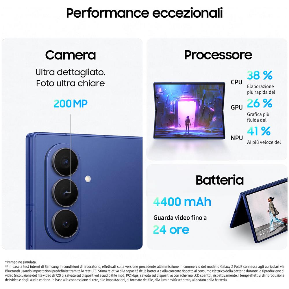 Galaxy Z Fold7 AI 5G 512GB 12GB Ram Display 6,5" / 8" Main Camera 200MP USB Type-C DualSim: nano + eSim Android 16 Snapdragon 8 Gen3 4400mAh Blue Shadow - Foto 9