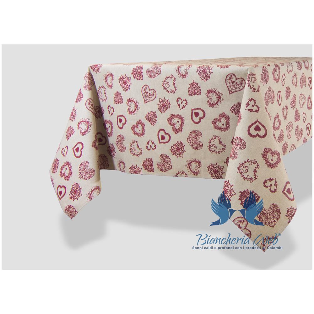 Tovaglia  Miros Disegno Cuore 140x180 Rosso - Foto 1