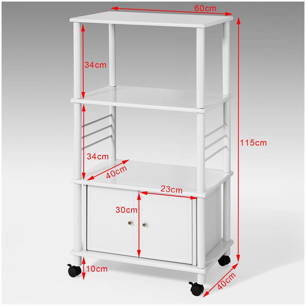 Mensole Per Forno A Microonde, Carrello Da Cucina, Armadietto Cucina, Senza Microonde!!bianco, frg12-w, it - Foto 2