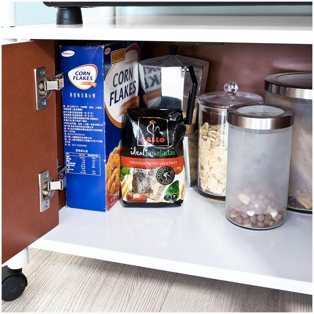 Mensole Per Forno A Microonde, Carrello Da Cucina, Armadietto Cucina, Senza Microonde!!bianco, frg12-w, it - Foto 5