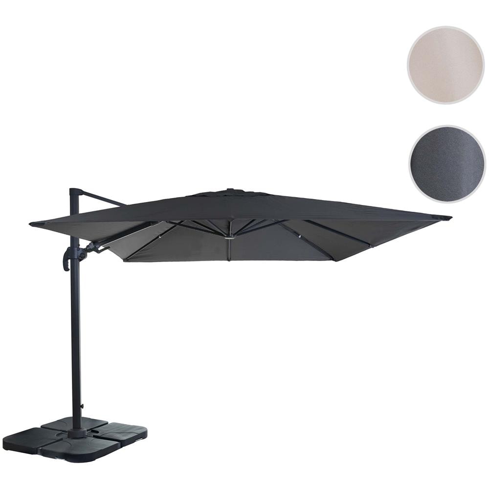 ombrellone decentrato naterial sonora 280x390 alluminio palo antracite con luce led