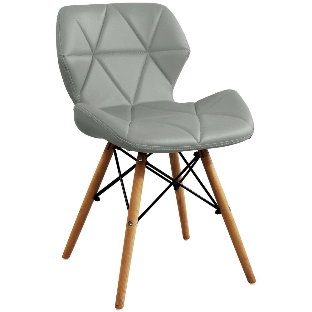 Naomie - Sedia Moderna In Ecopelle E Legno - Foto 1