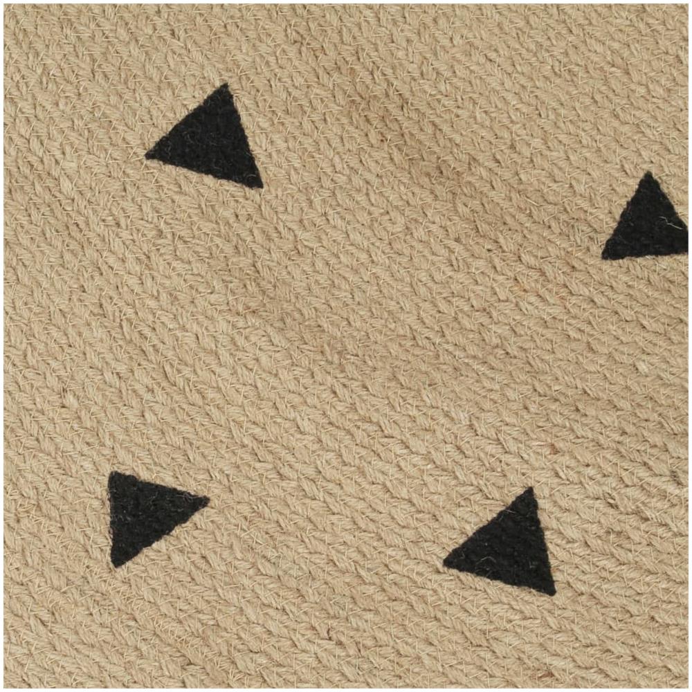 Tappeto Lavorato A Mano In Juta Con Stampa A Triangoli 120 Cm - Foto 2