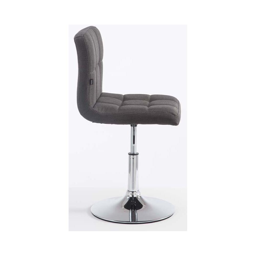 Set 2 Sedie Lounge Design Palma V2 - Coppia Sedie Sgabello Girevoli Imbottite in Tessuto Trapunto H 41-55 cm Grigio Scuro - Foto 2