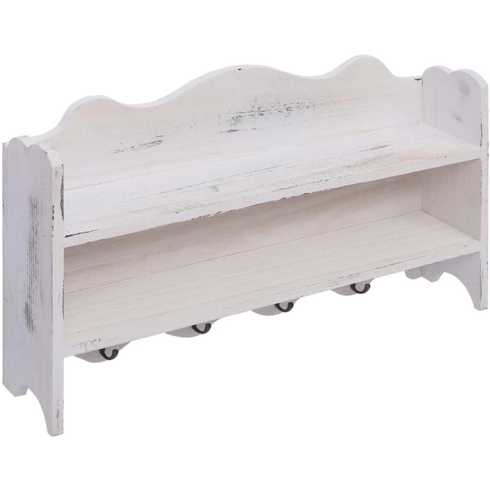 Appendiabiti A Muro Bianco 50x10x30 Cm In Legno - Foto 2