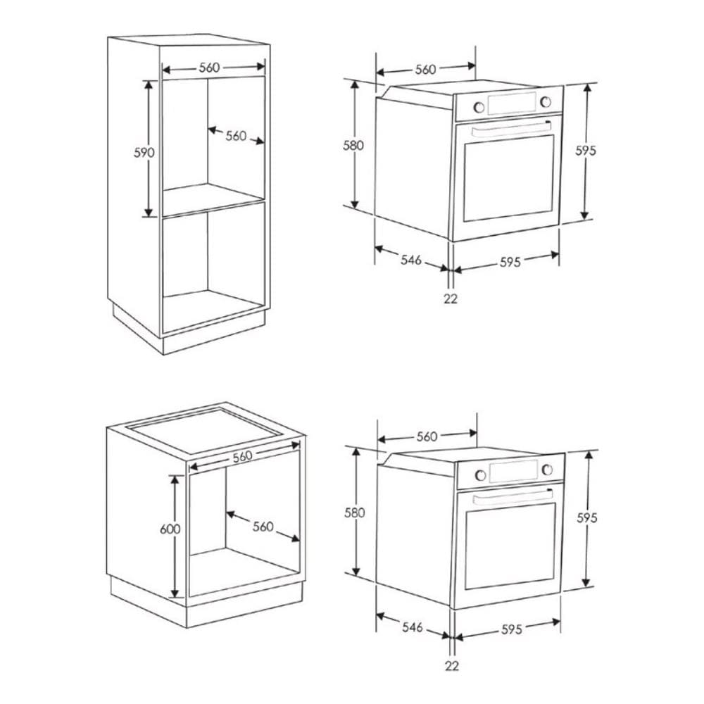 Forno Elettrico da Incasso Classic FCC603NAV Capacità 65 L Multifunzione Ventilato Colore Avena - Foto 8