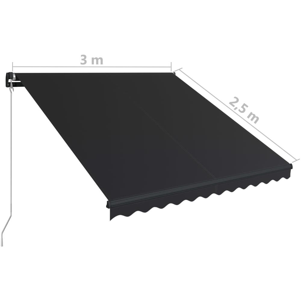 Tenda Da Sole Retrattile Manuale 300x250 Cm Antracite - Foto 12