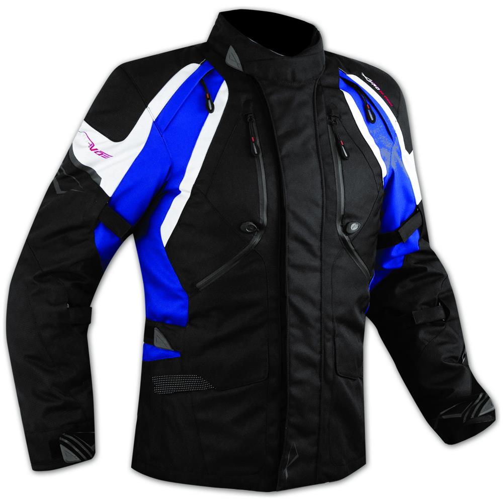 Enduro Giacca Moto Turismo Touring Cordura Impermeabile 4 Stagioni Blu 3xl - Foto 1