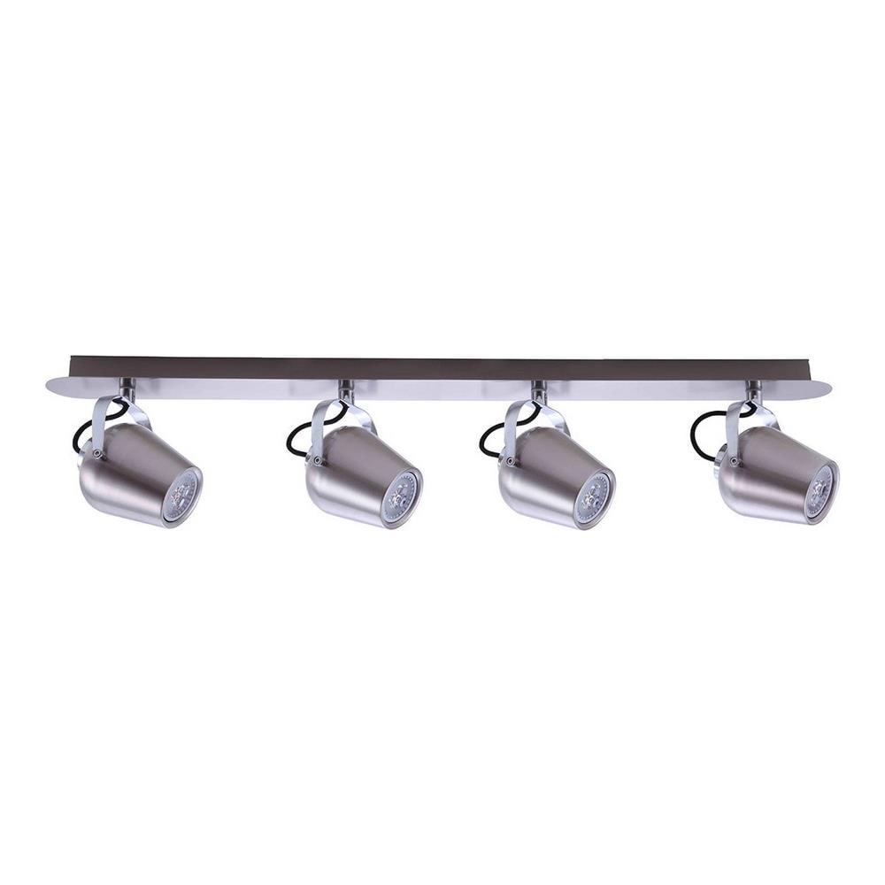 Faretti Moderni Nickel Satinato A 4 Luci Led, Gu10 - Foto 1