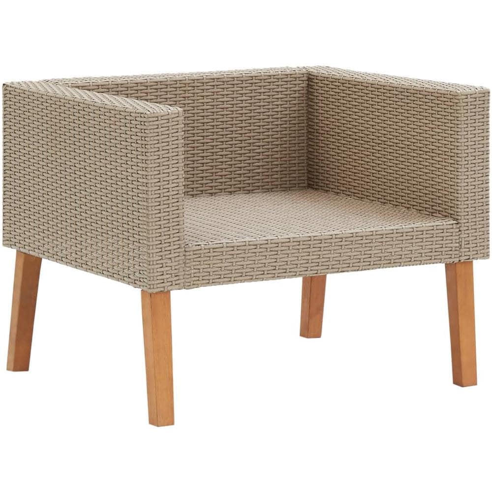 Set Divani da Giardino 4 pz con Cuscini in Polyrattan Beige - Foto 2