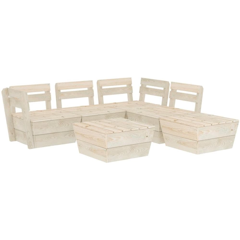 Set Divani Da Giardino Su Pallet 6 Pz In Legno Abete Impregnato - Foto 1