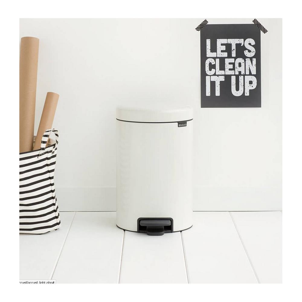 Pattumiera A Pedale 12l Bianco - 113864 - Foto 2