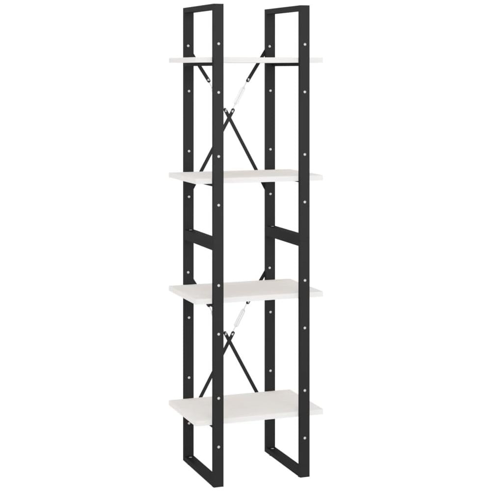 Libreria A 4 Ripiani Bianca 40x30x140 Cm In Massello Di Pino - Foto 2