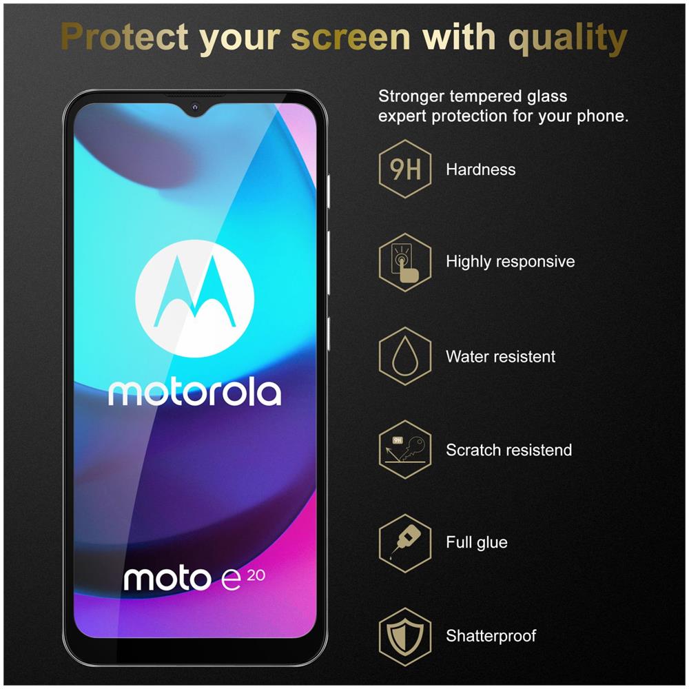 Cadorabo Pellicola Armatura A Schermo Intero Compatibile Con Motorola Moto E20 / E30 / E40 In Trasparente Con Nero - Vetro Temperato (tempered) Di Protezione Del Display In Durezza 9h Con 3d Touch - Foto 2