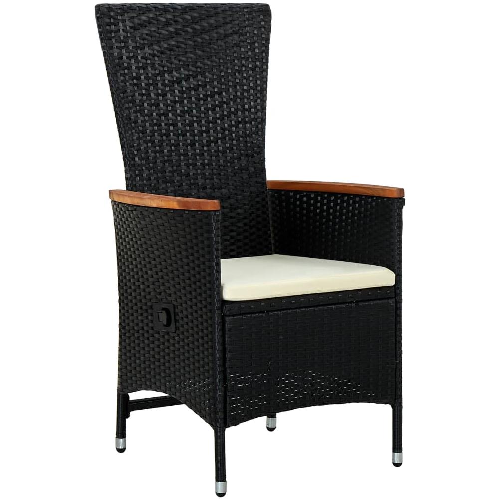 Set Mobili Da Pranzo Da Giardino Nero 7 Pz Con Cuscini - Foto 3