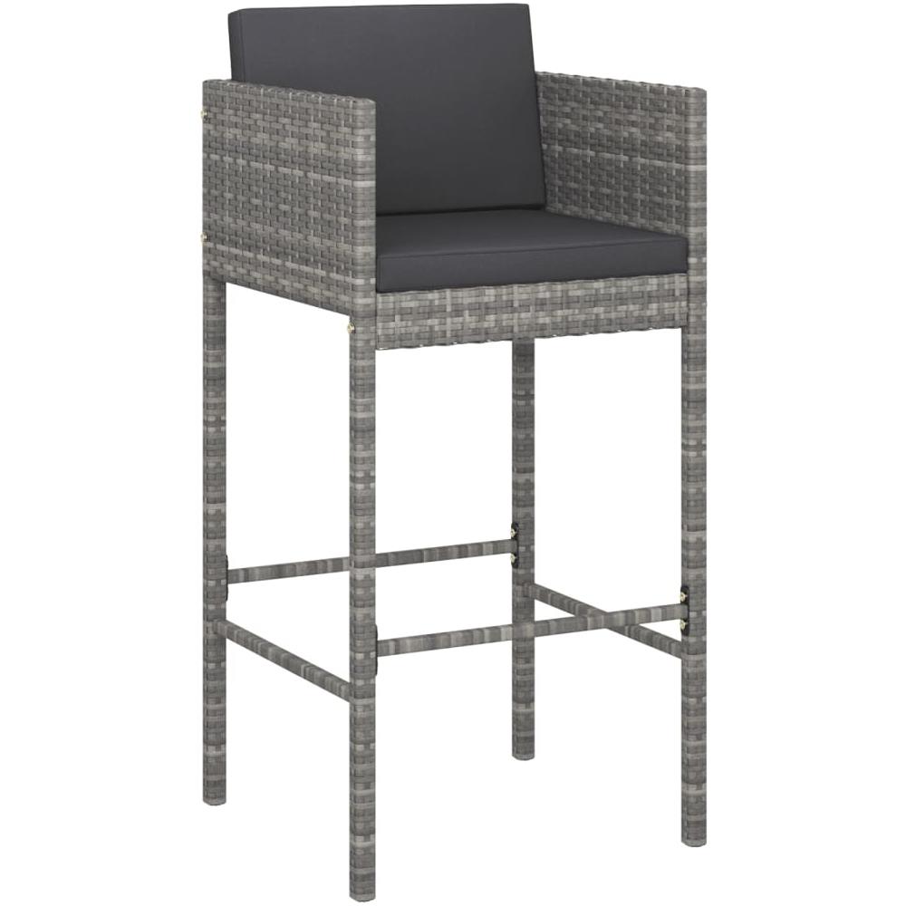 Set Da Bar Da Giardino 5 Pz Con Cuscini In Polyrattan Grigio - Foto 3