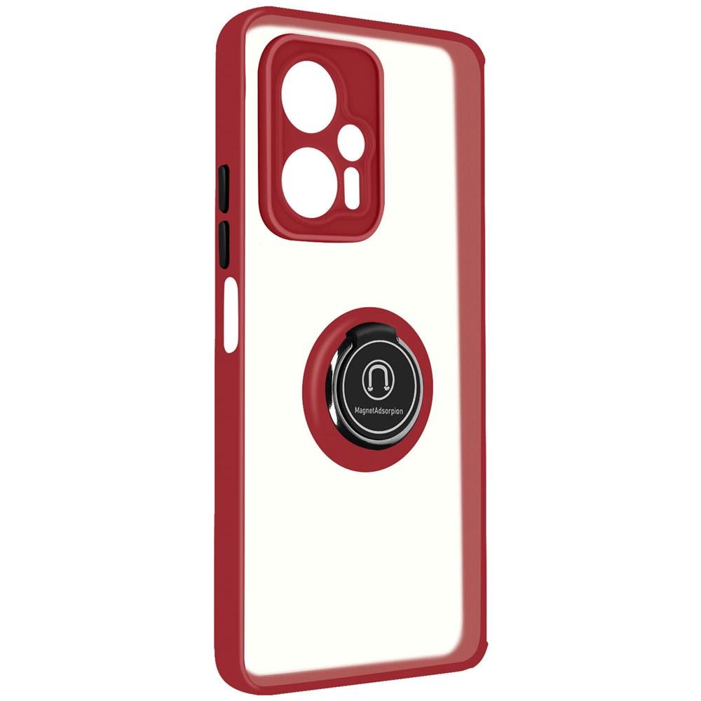 Cover Xiaomi Poco X4 Gt Bimateria Anello Metallico Supporto Rossa - Foto 2