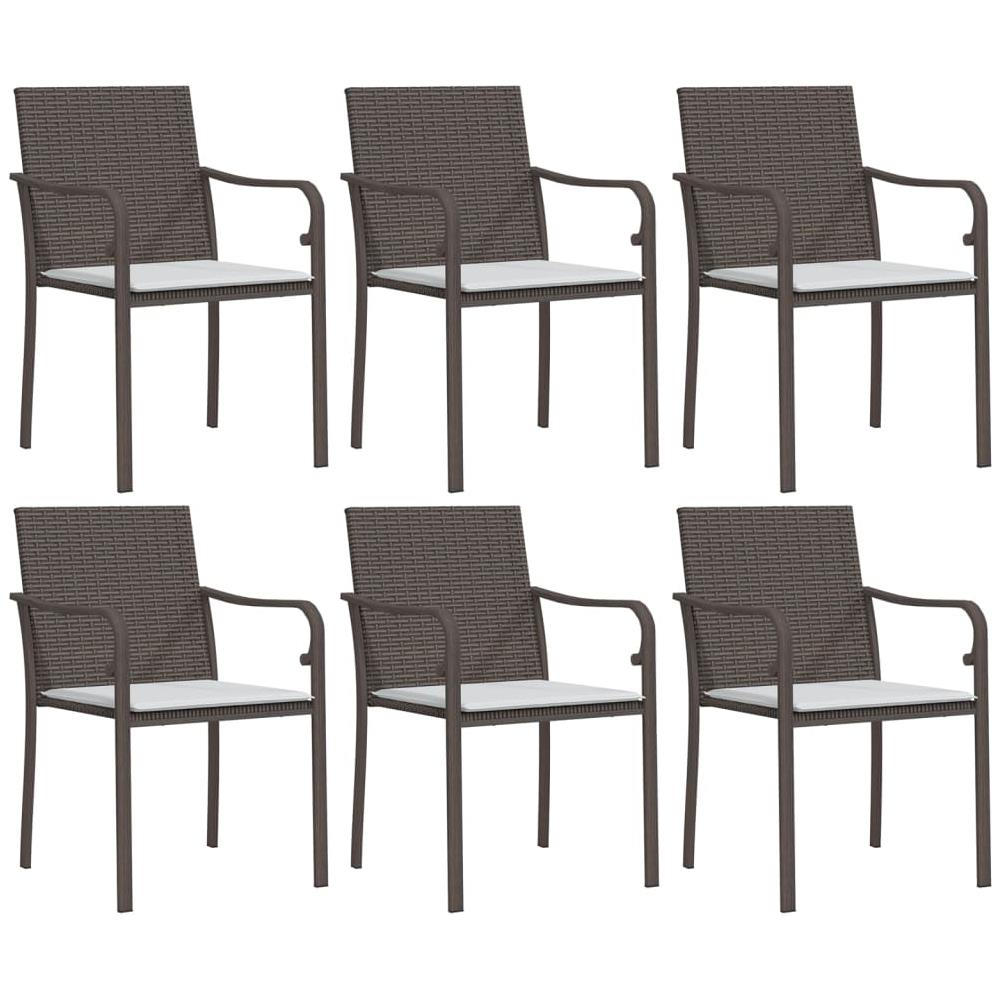 Sedie Da Giardino Con Cuscini 6pz Marroni 56x59x84cm Polyrattan - Foto 2