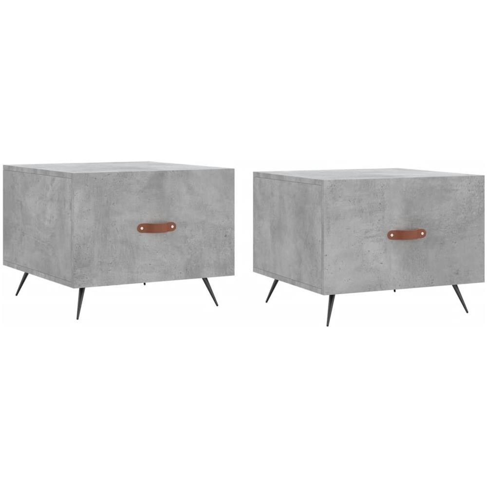 Tavolini Salotto 2pz Grigio Cemento 50x50x40 Legno Multistrato - Foto 2