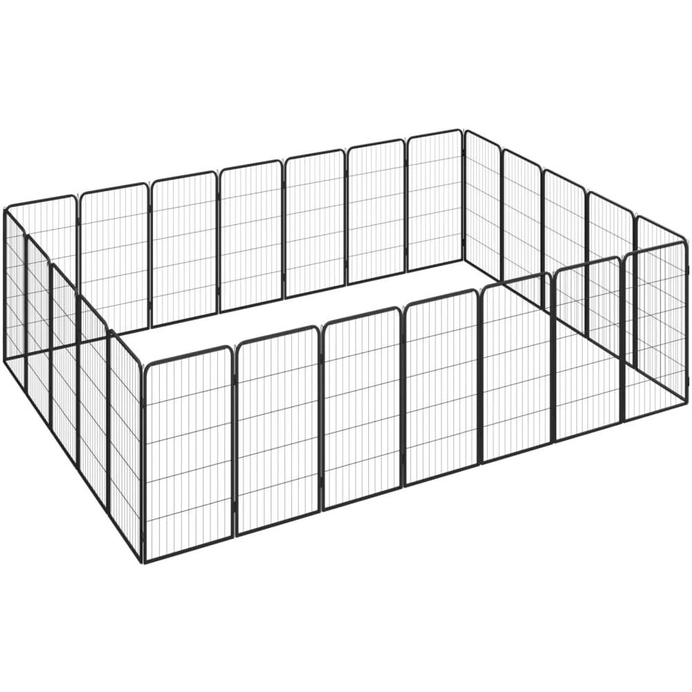 Box Cani 24 Pannelli Nero 50x100 Cm Acciaio Verniciato Polvere - Foto 1