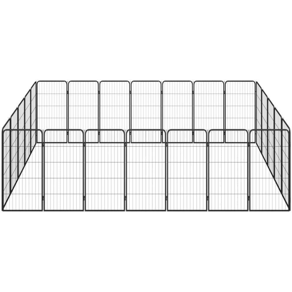 Box Cani 24 Pannelli Nero 50x100 Cm Acciaio Verniciato Polvere - Foto 2