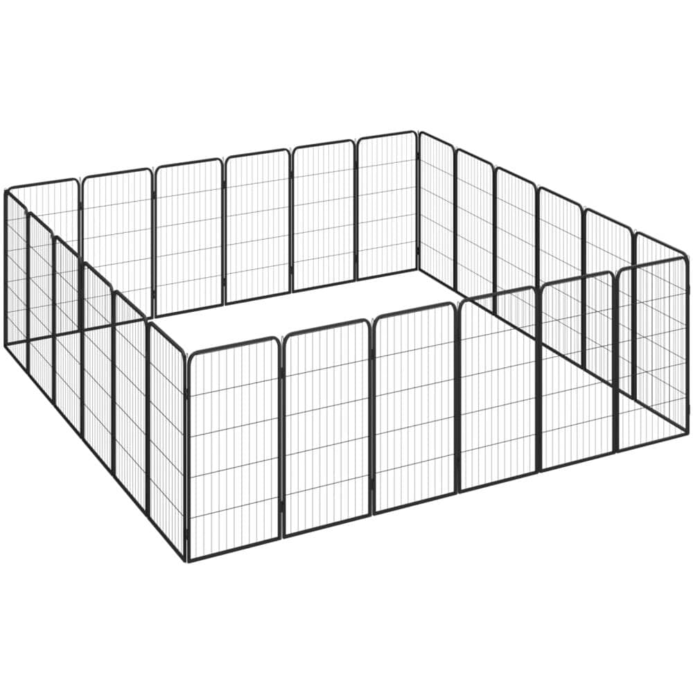 Box Cani 24 Pannelli Nero 50x100 Cm Acciaio Verniciato Polvere - Foto 3