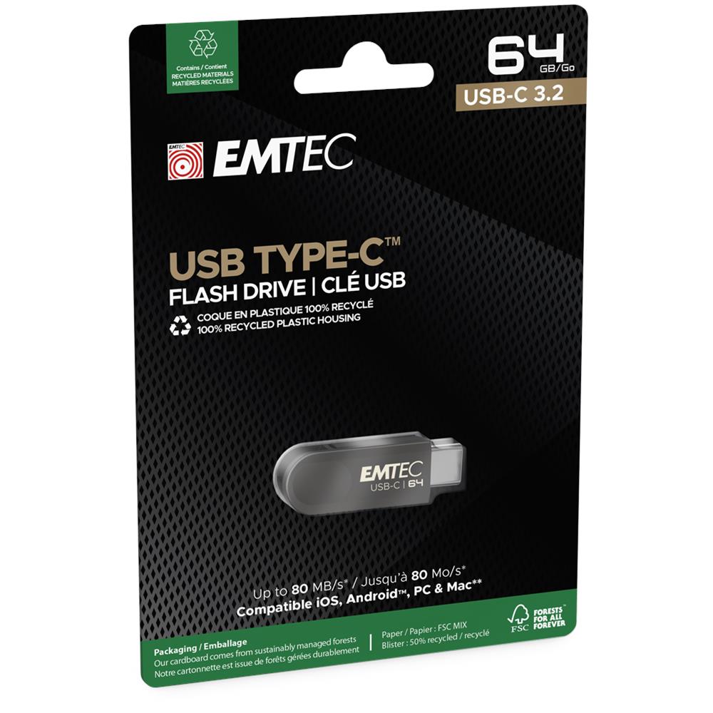 C280 unità flash USB 64 GB USB tipo-C 3.2 Gen 1 (3.1 Gen 1) Nero - Foto 3