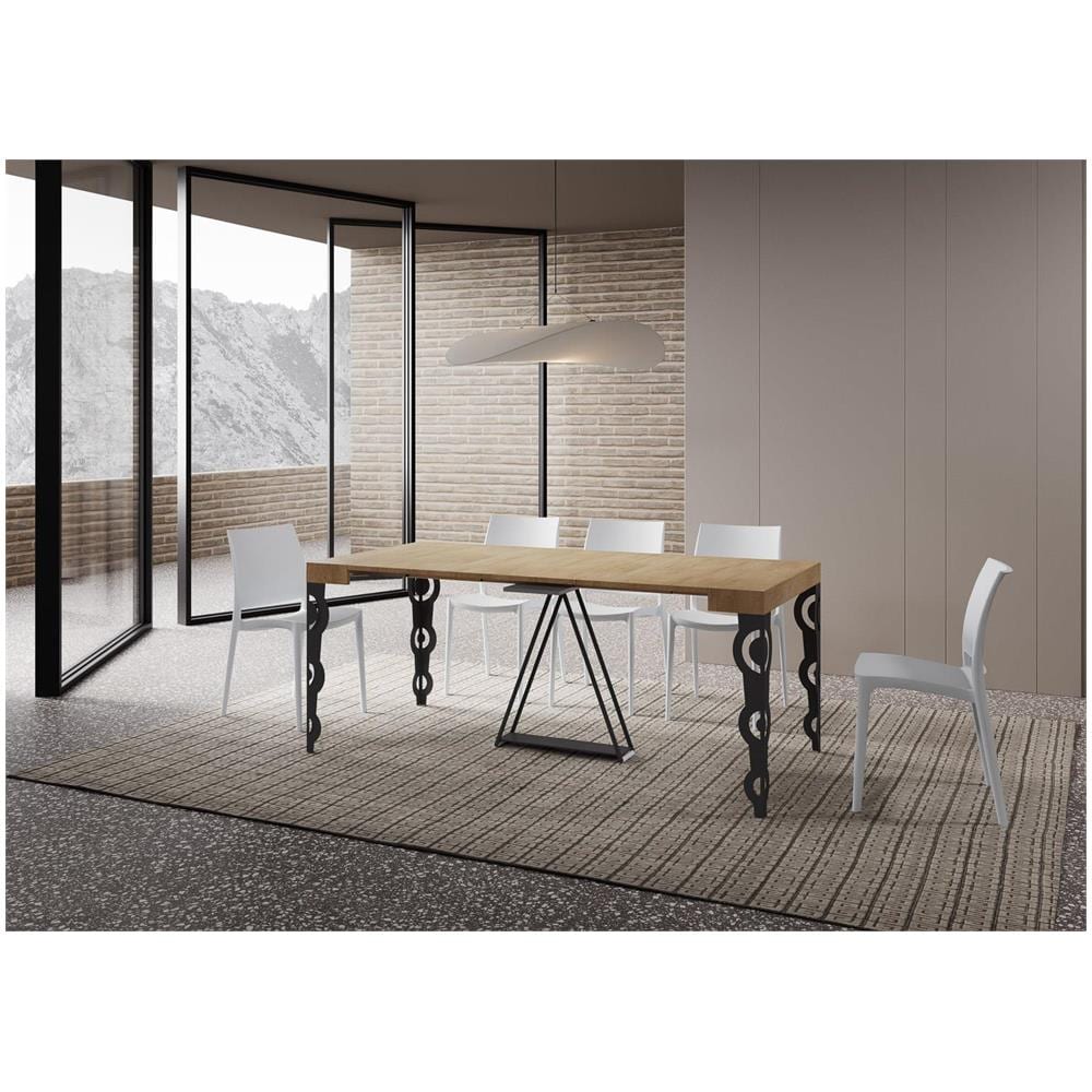 Consolle allungabile 90x40/196 cm Aceres Small quercia natura telaio antracite - Foto 3