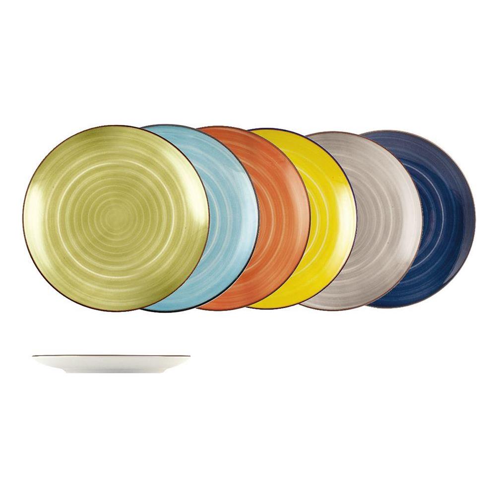 Set 12 piatti frutta Caribe in stoneware assortiti cm 20 - Foto 1