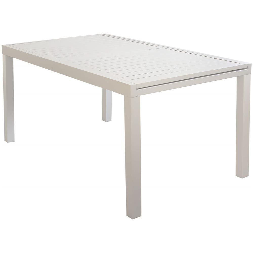 Set Tavolo Giardino Rettangolare Allungabile 160/240 X 90 Con 8 Poltrone In Alluminio Tortora Da Esterno - Foto 3