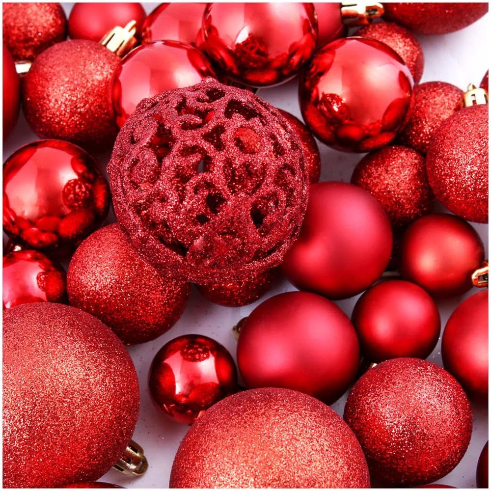 Set Palline di Natale 100 pz 3/4/6 cm Rosse - Foto 2