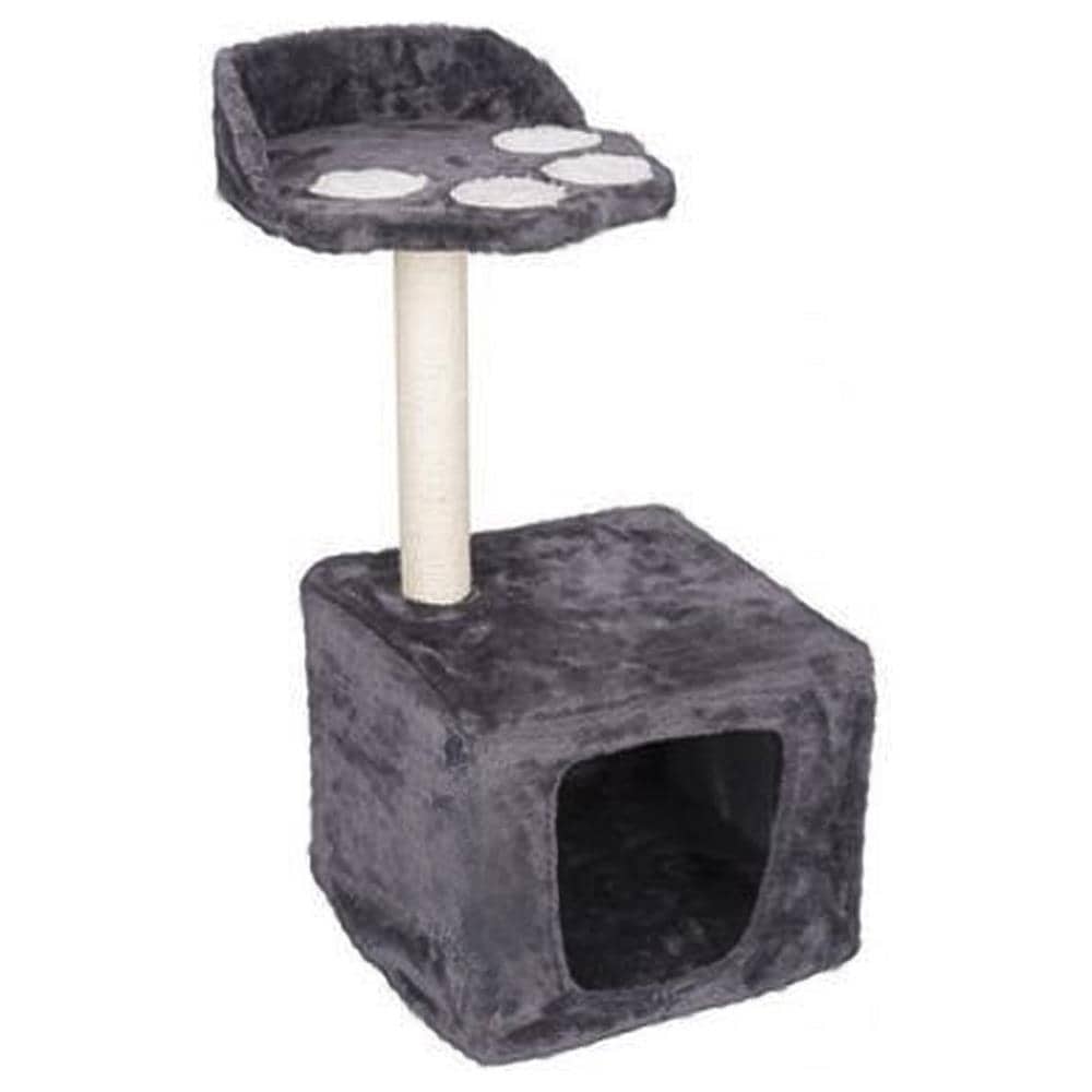 Albero Palo Tiragraffi Gatti Con Cuccia E Piattaforma 68x30cm Peluche E Sisal - Foto 2