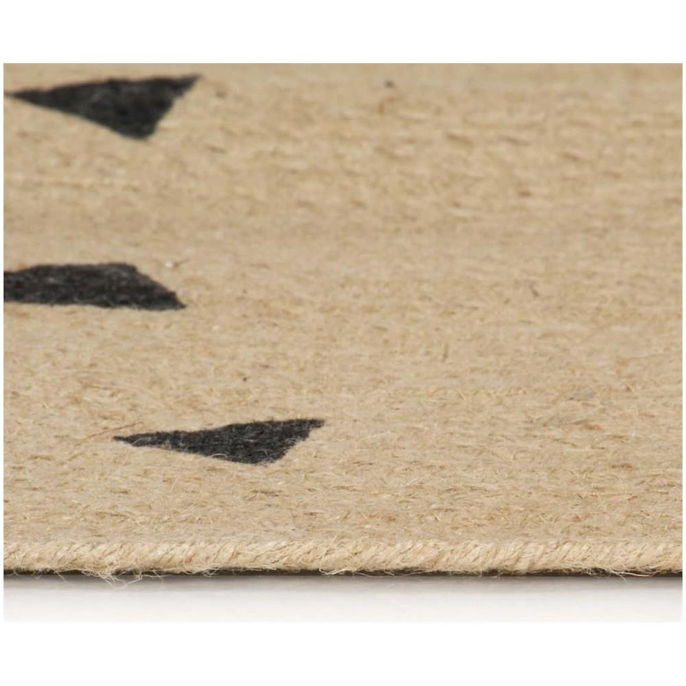 Tappeto Lavorato A Mano In Juta Con Stampa A Triangoli 150 Cm - Foto 5