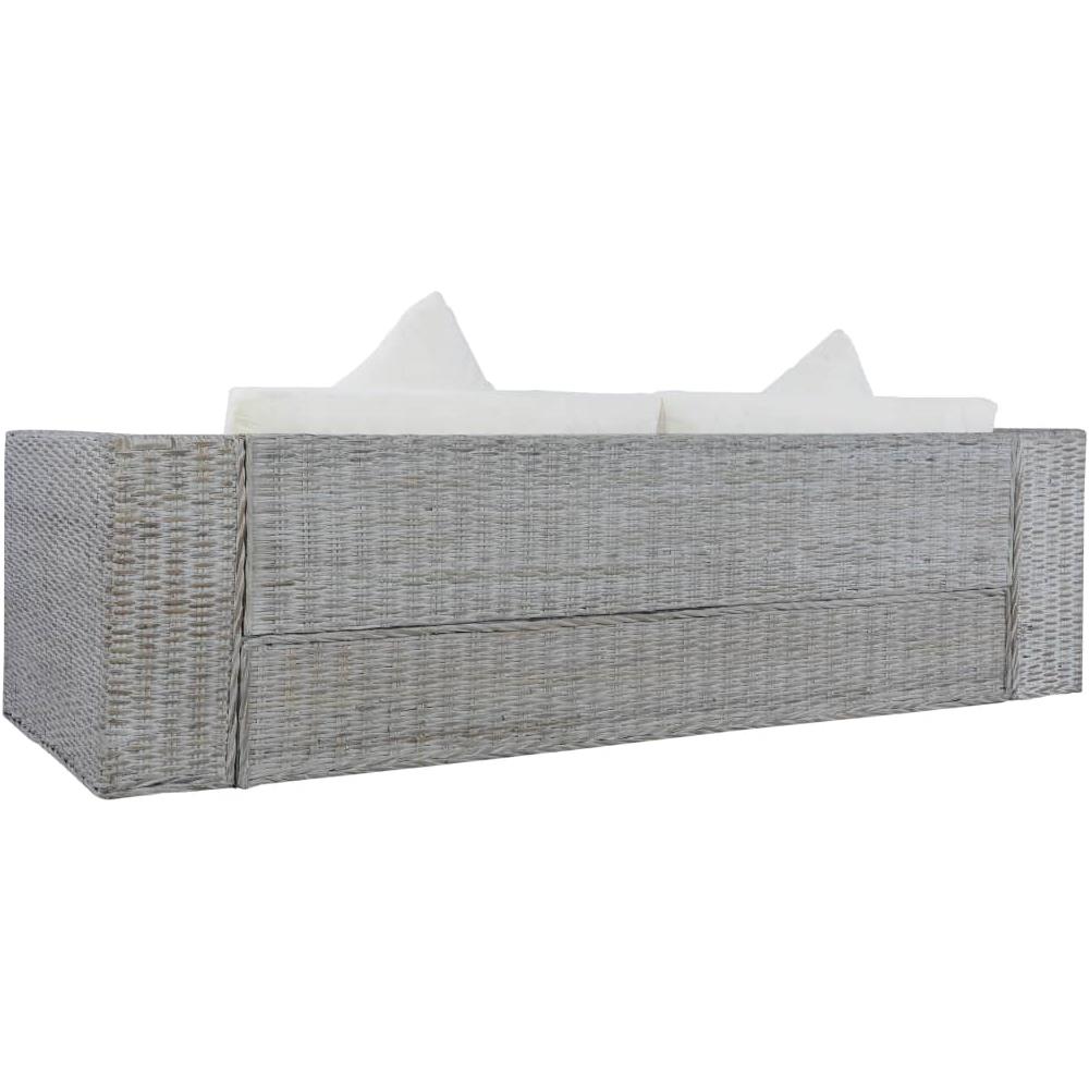 Set Di Divani 2 Pz Con Cuscini Grigio In Rattan Naturale - Foto 8
