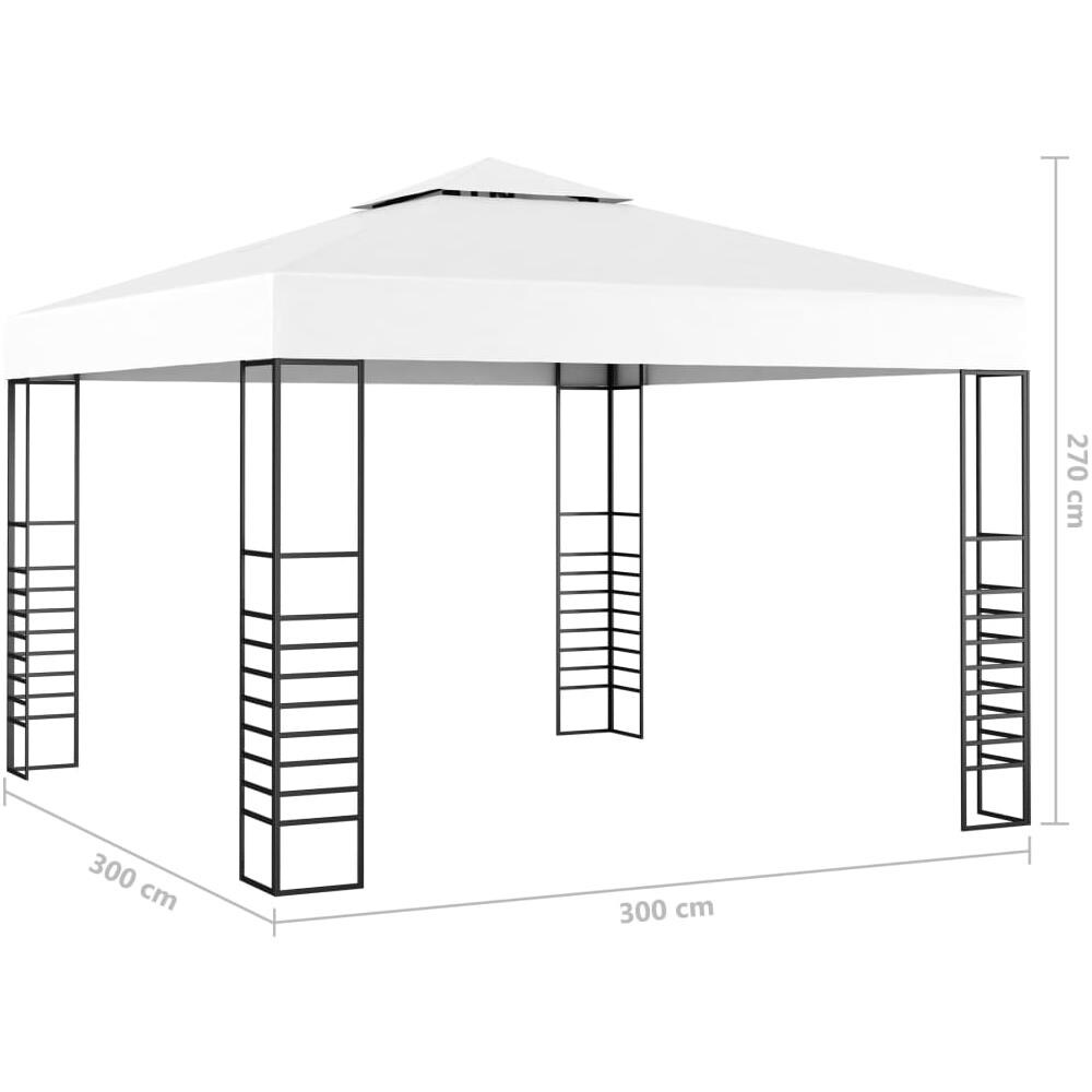 Gazebo Da Giardino 3x3 M Bianco - Foto 9