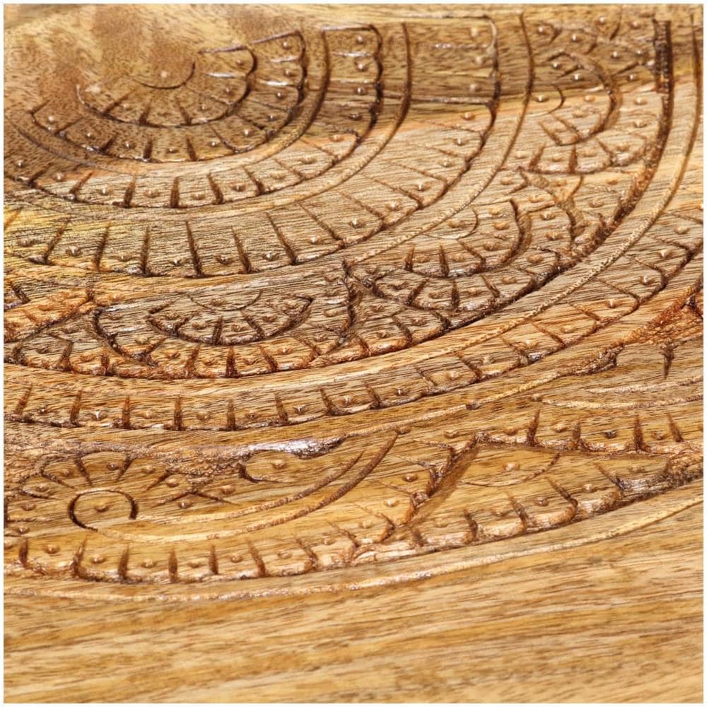 Tavolini Rotondi 2 Pz In Legno Massello Di Mango E Acciaio - Foto 2