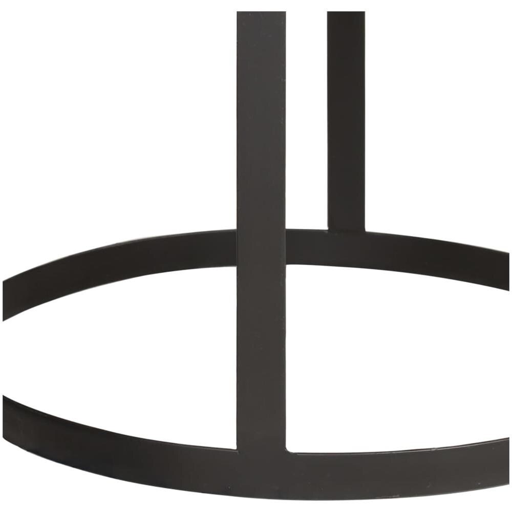 Tavolini Rotondi 2 Pz In Legno Massello Di Mango E Acciaio - Foto 8