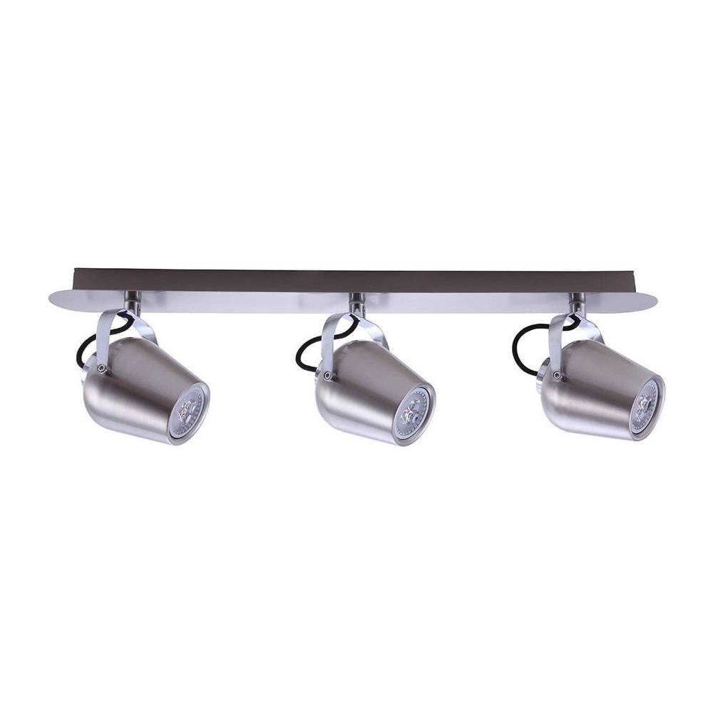 Faretti Moderni Nickel Satinato A 3 Luci Led, Gu10 - Foto 1