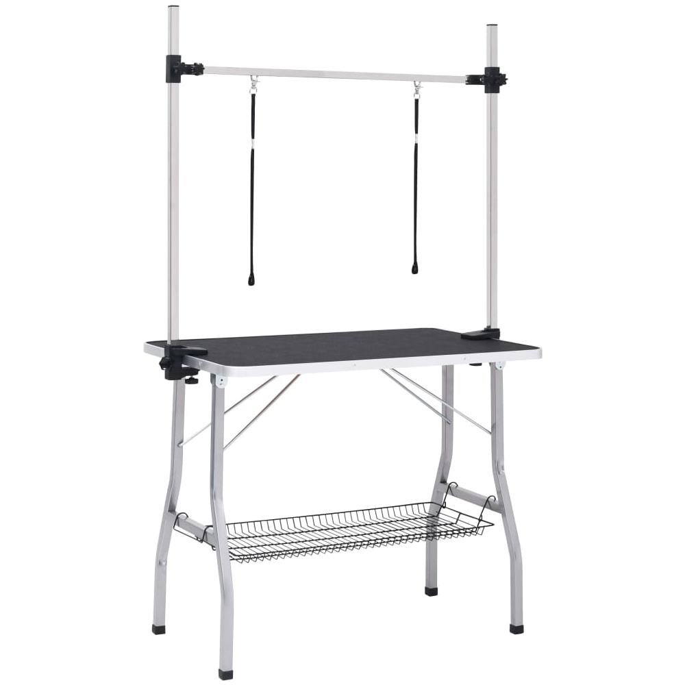 Tavolo Toelettatura per Cani Regolabile con 2 Anelli e Cesto - Foto 2