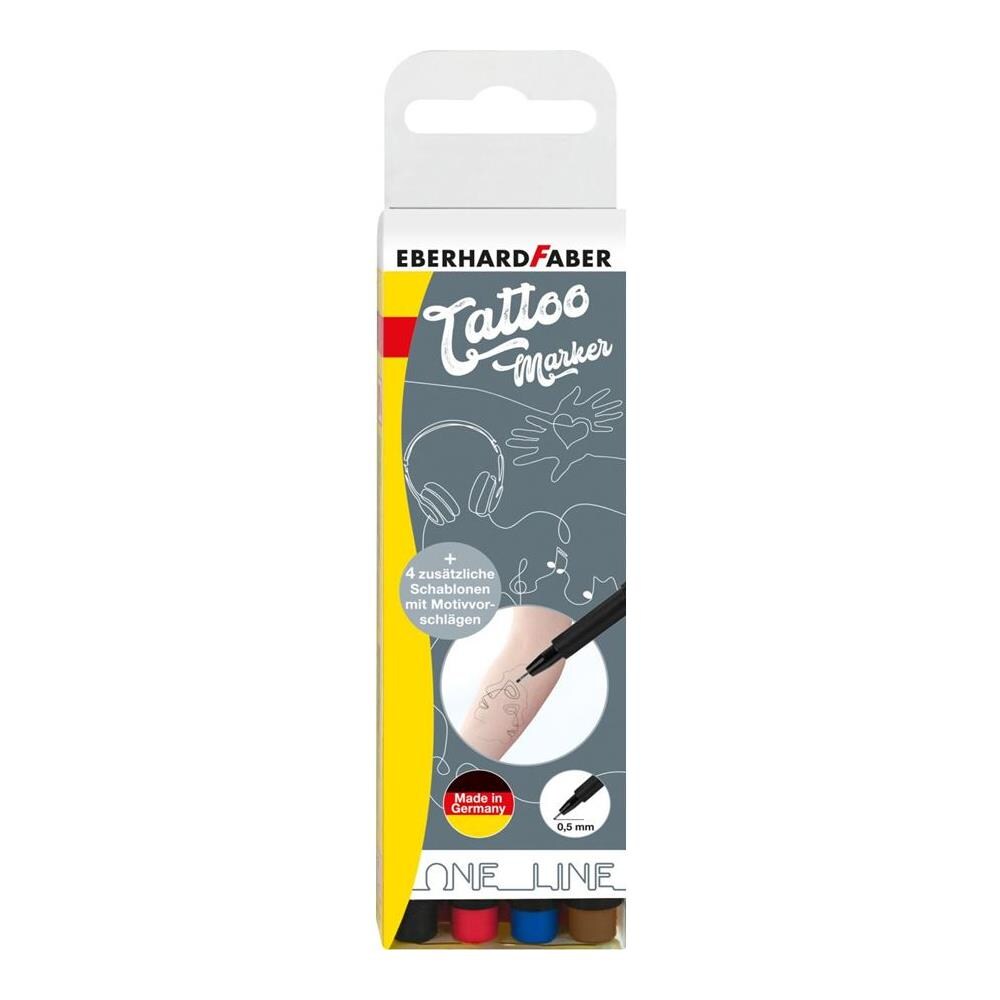 4 Eberhard Faber One Line Tattoostifte Farbsortiert 0,6 Mm (559505)  - Foto 1