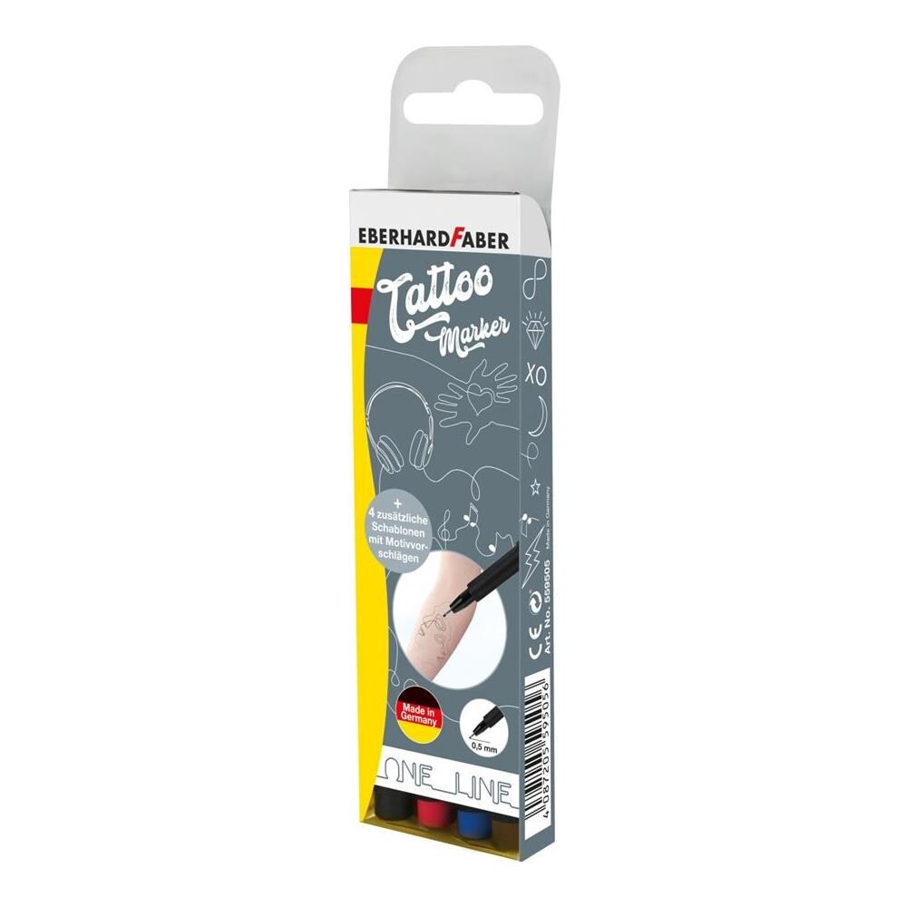 4 Eberhard Faber One Line Tattoostifte Farbsortiert 0,6 Mm (559505)  - Foto 3