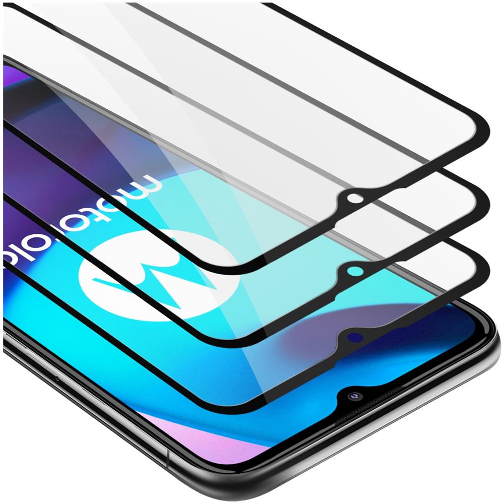 3x Pellicola Armatura A Schermo Intero Compatibile Con Motorola Moto E20 / E30 / E40 In Trasparente Con Nero - 3x Vetro Temperato (tempered) Di Protezione Del Display In Durezza 9h Con 3d Touch - Foto 1
