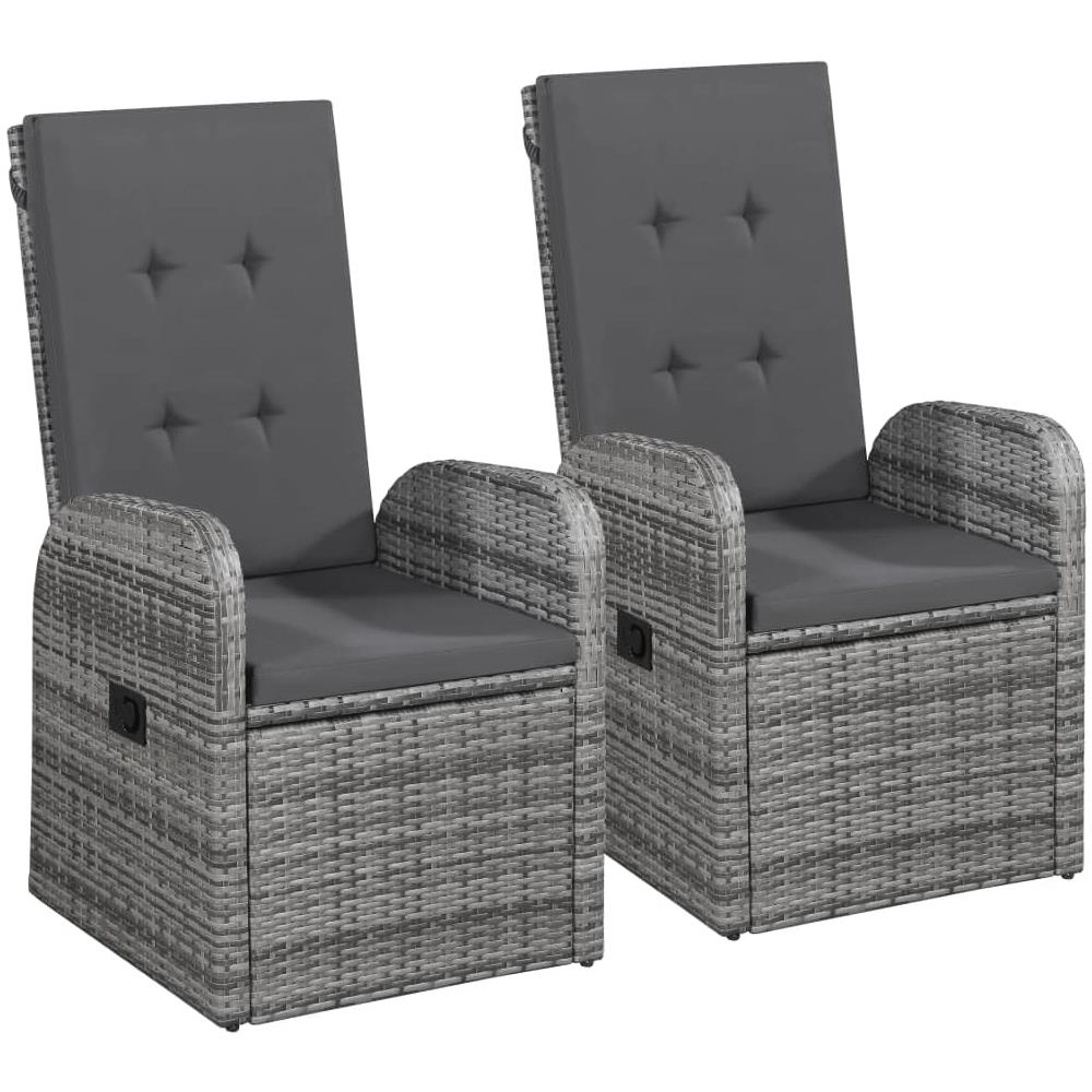 Set Mobili Da Pranzo Da Giardino Con Cuscini 5 Pz Grigio - Foto 3