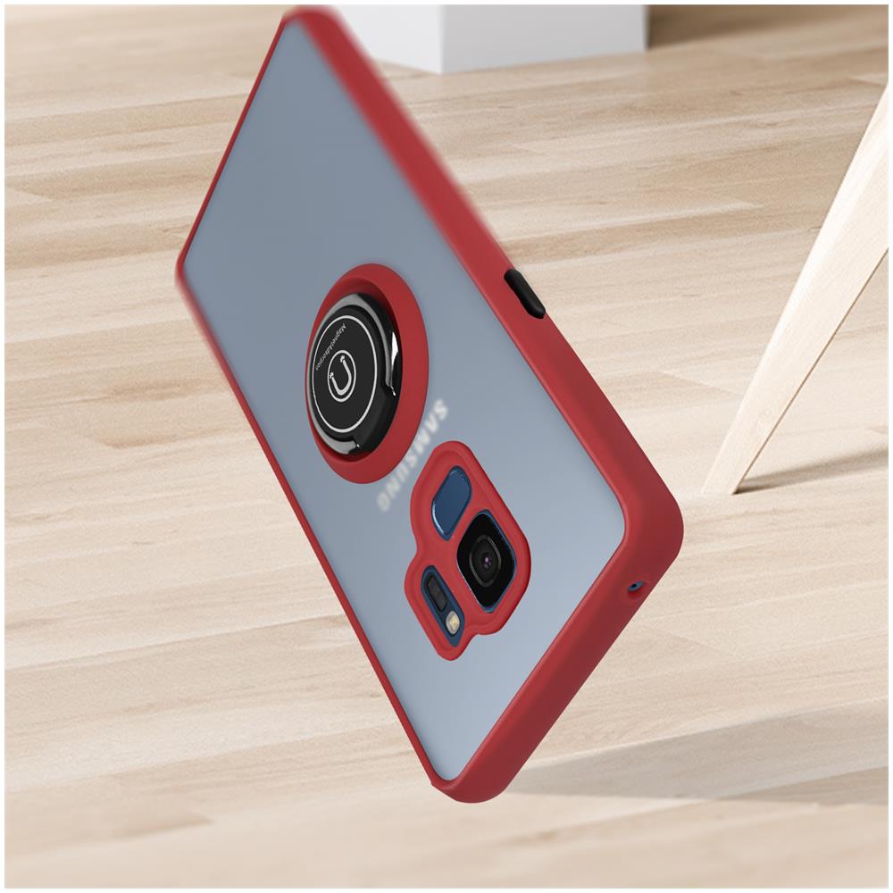 Cover Samsung Galaxy S9 Bimateria Anello Metallico Supporto Rossa - Foto 2