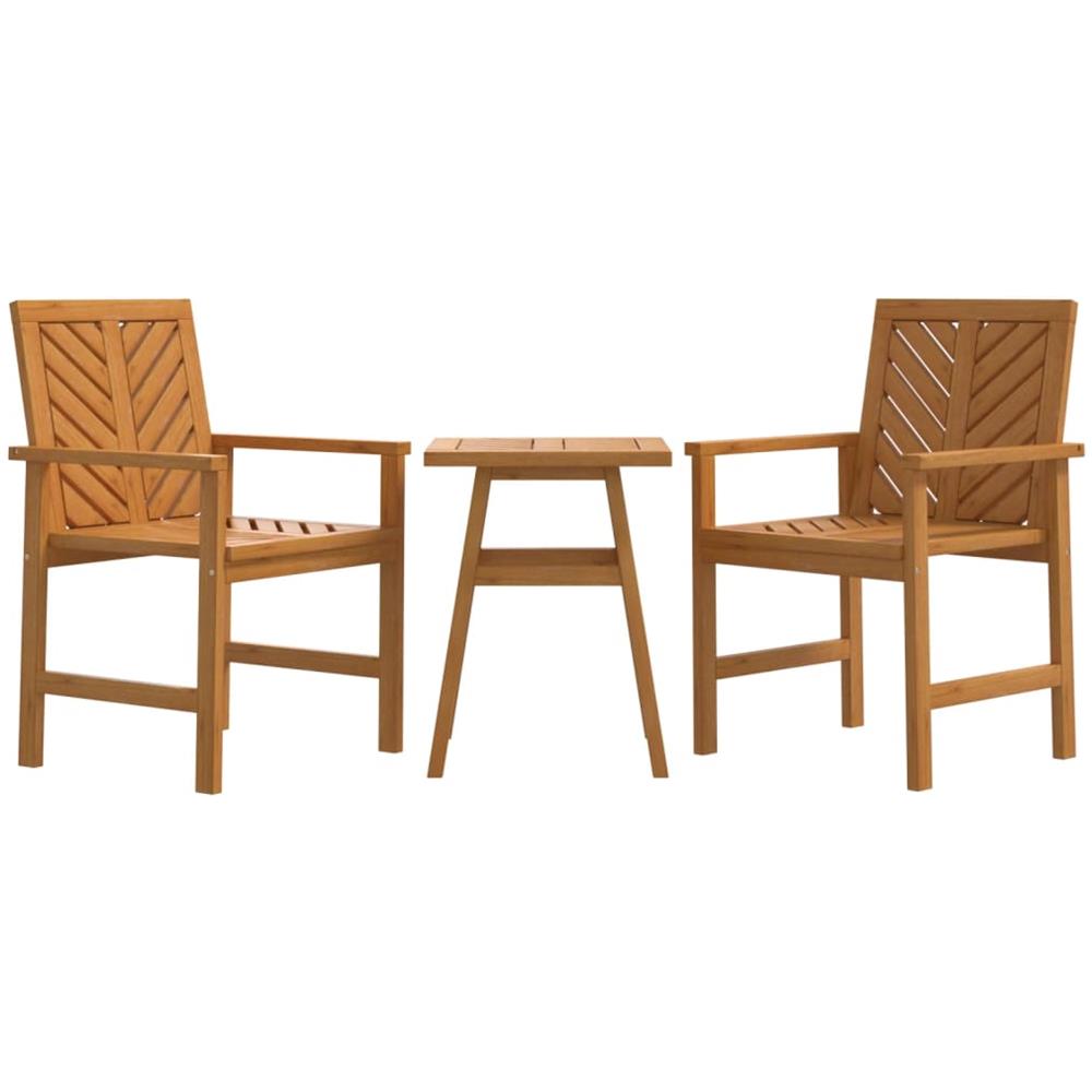 Set Da Salotto Da Giardino 3 Pz In Legno Massello Di Acacia - Foto 2